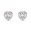 Silver Heart Solitaire Earrings