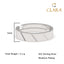 CLARA Real 925 Sterling Silver Twist Band Ring 
