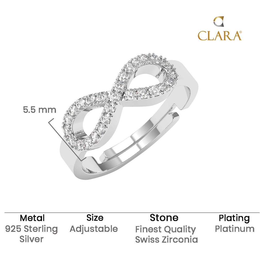 Silver Zoe Studded Infinity Valentine Ring