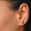 CLARA 925 Sterling Silver Blood Red Studs Earrings Gift for Kids Girls 