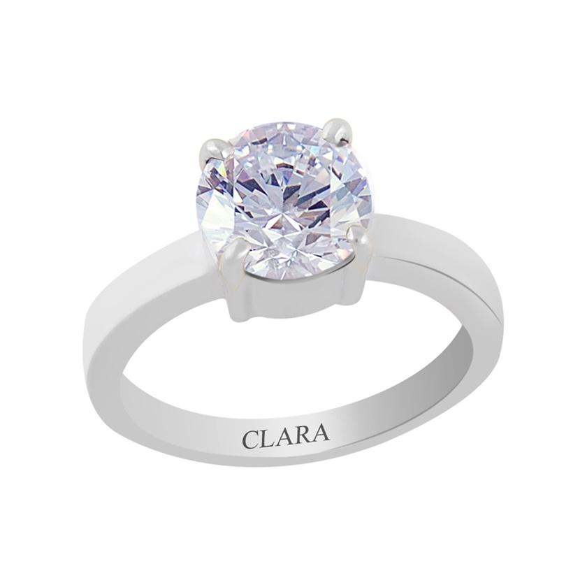 Certified Zircon Prongs Silver Ring 5.5cts or 6.25ratti