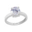 Certified Zircon Prongs Silver Ring 5.5cts or 6.25ratti