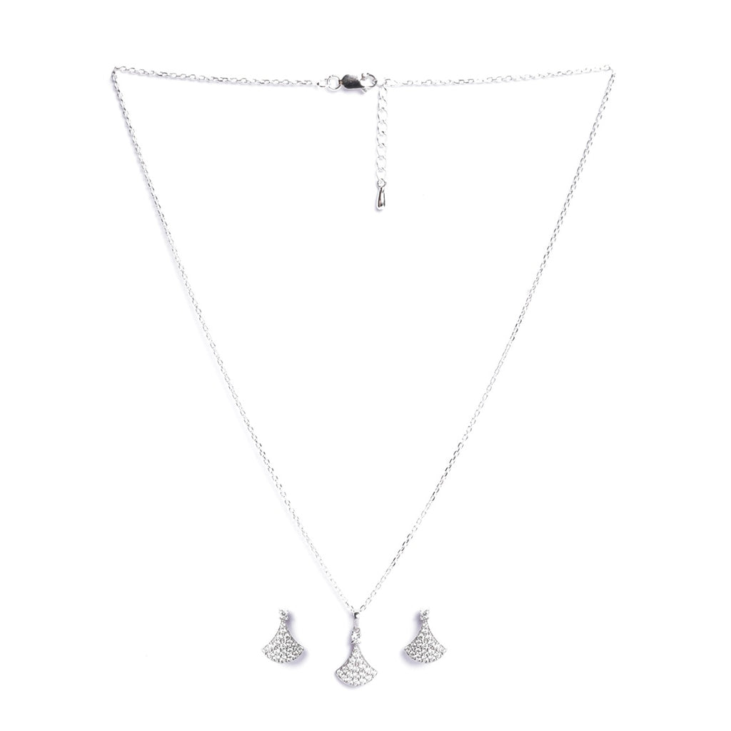 Silver Ginkgo Leaf Jewellery Set