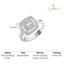 Silver Luna Cushion Cut Halo Ring