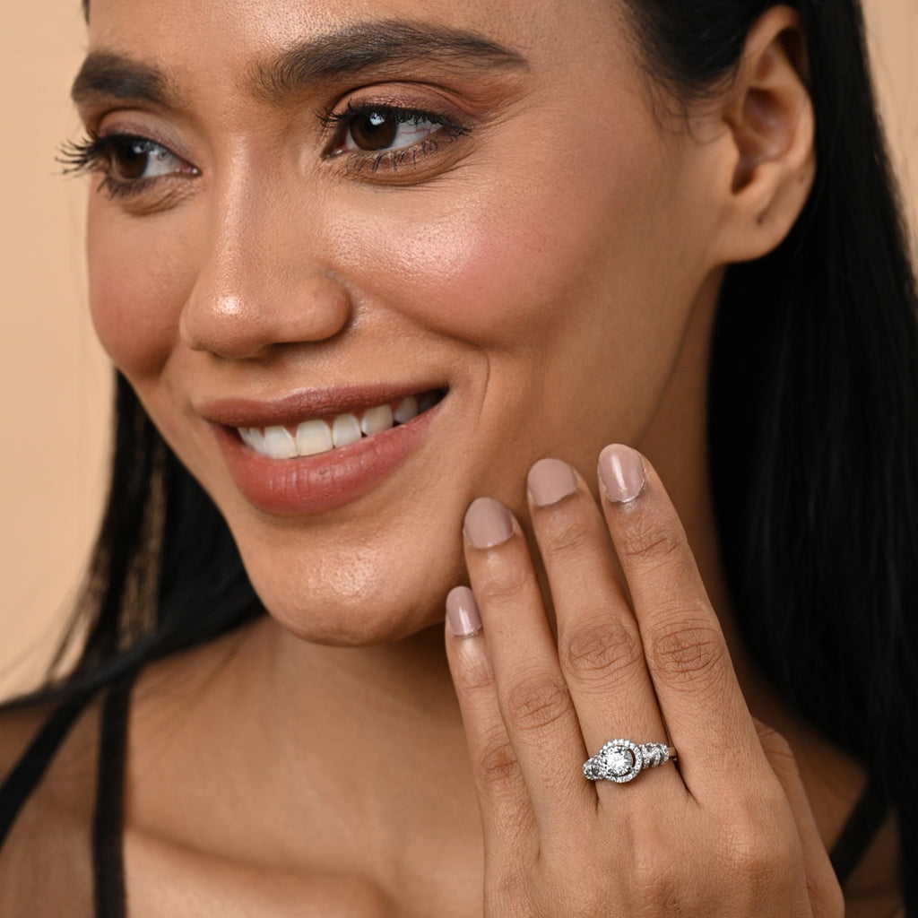 Silver Brisa Solitaire Cocktail Ring