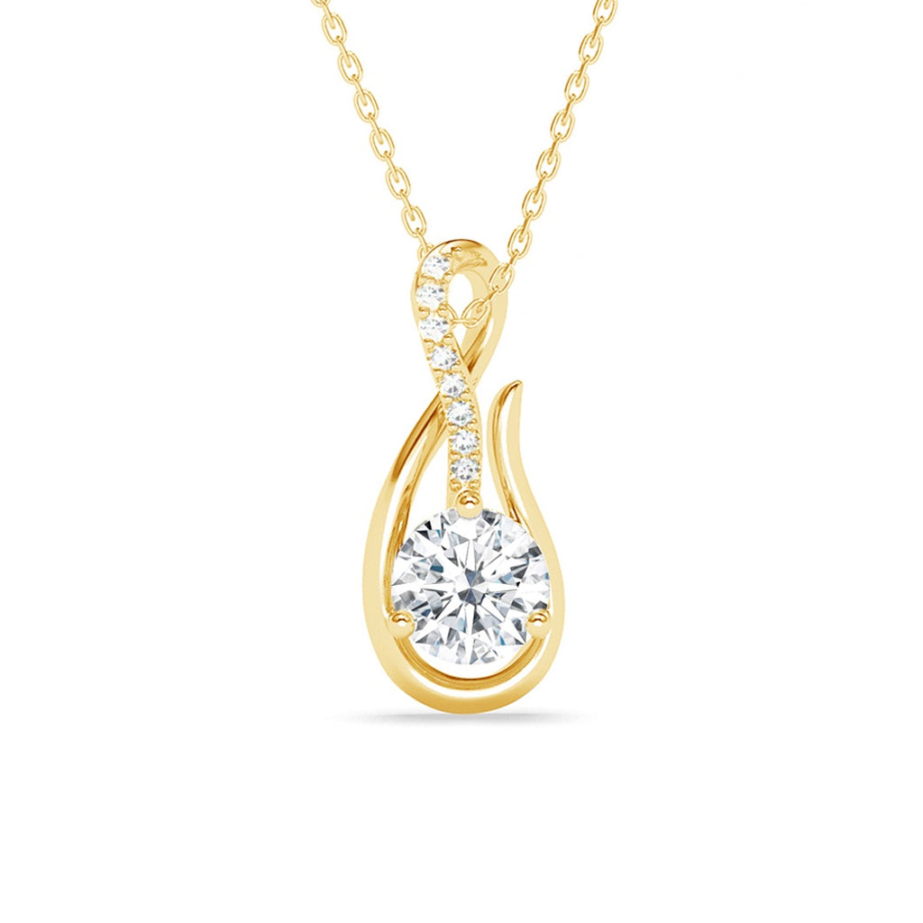 Silver Ceci Solitaire Pendant Chain 
