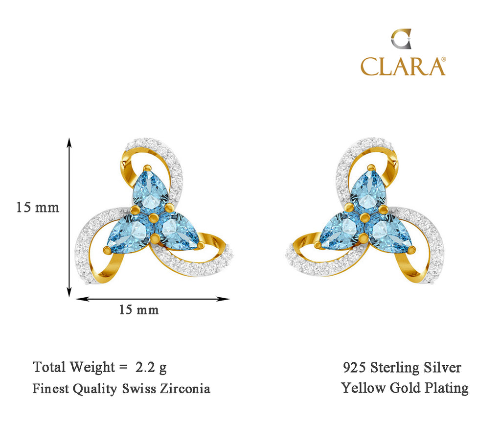 CLARA 925 Sterling Silver Melba Earrings with Screw Back 