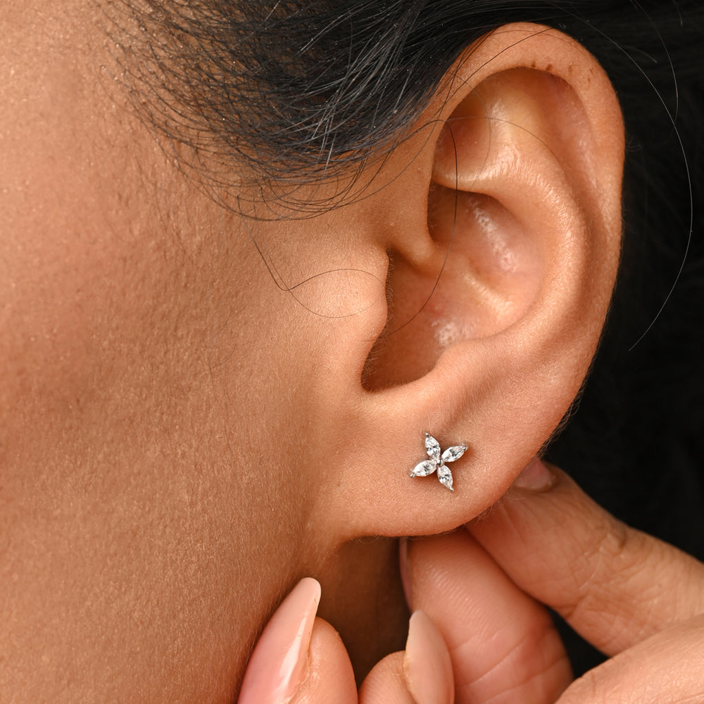 CLARA 925 Sterling Silver Classic Studs Earrings Gift for Kids Girls
