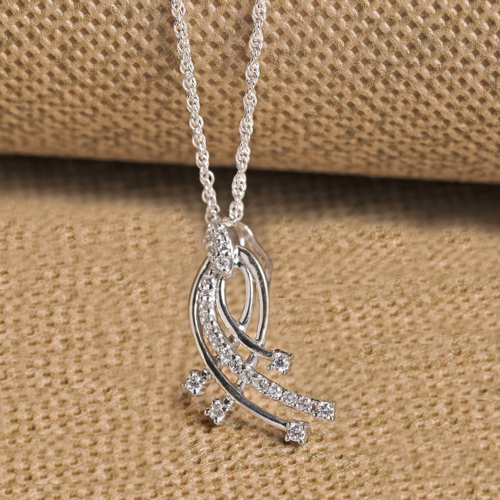 CLARA 925 Sterling Silver Iris Pendant Chain Necklace 