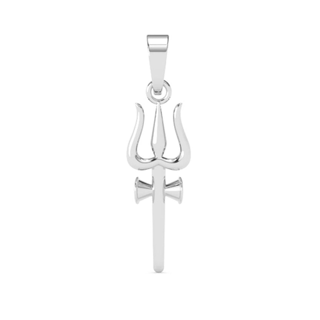 Silver Shiva Trishul Men Pendant Necklace with Chain or without Chain