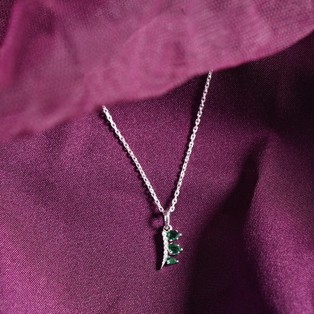 CLARA 925 Sterling Silver Reina Pendant Chain Necklace 