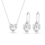 Silver Heart's Desire Solitaire Jewellery Set