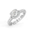 CLARA Pure 925 Sterling Silver Halo Solitaire Finger Ring with Adjustable Band 