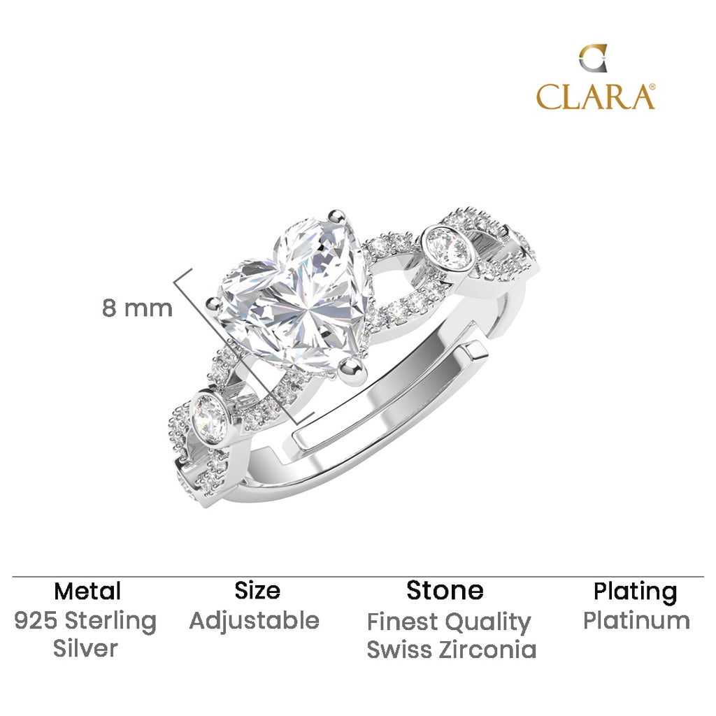 Silver Alfie Heart Engagement Ring