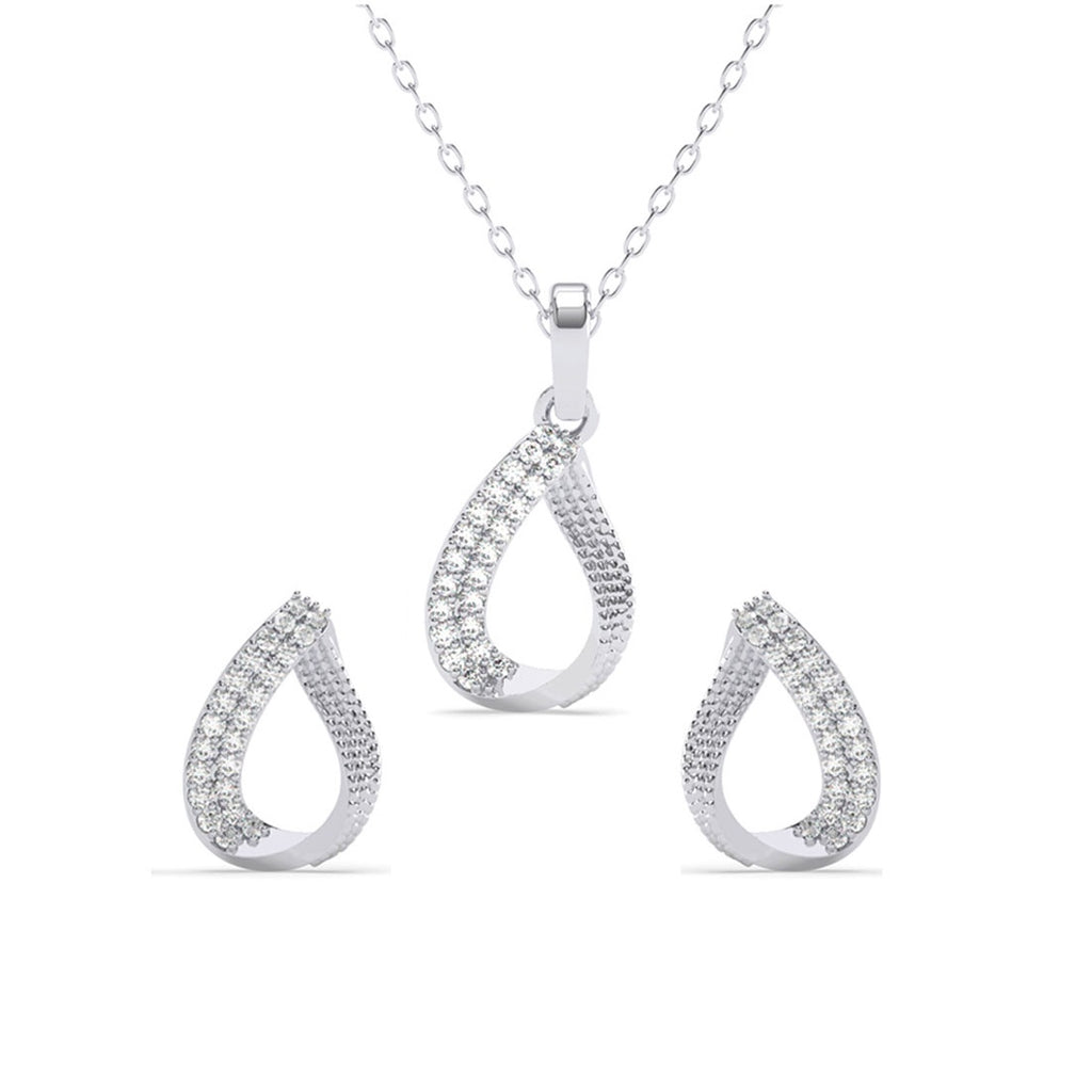 Silver Raindrop Jewellery Set 