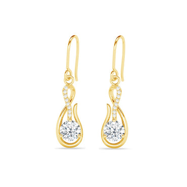 Silver Ceci Solitaire Dangle Drop Earrings