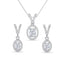 Silver Halo Oval Solitaire Jewellery Set