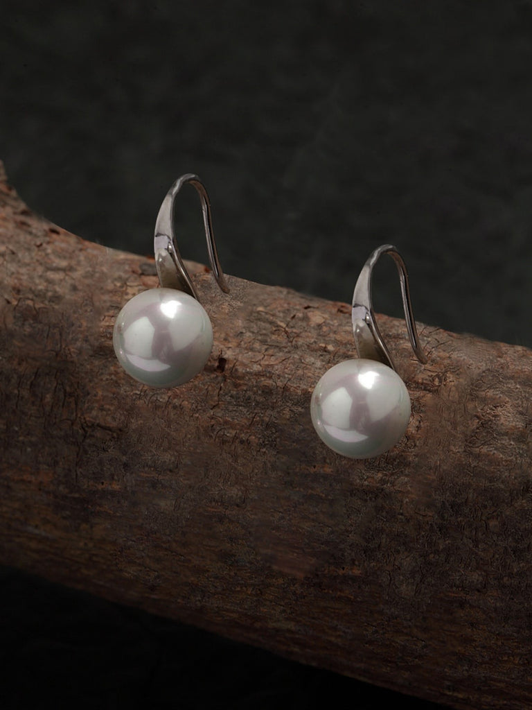 Clara 92.5 Sterling Sterling Silver Classic Pearl Earrings Gift for Women and Girls