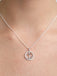 CLARA 925 Sterling Silver Anchor Halo Pendant Chain Necklace 