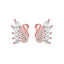 Silver Dancing Swan Stud Earrings