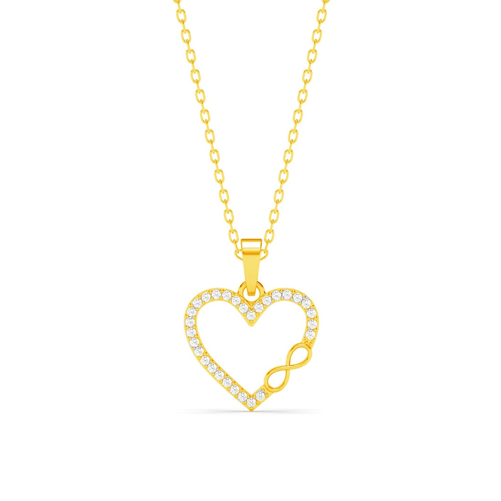 Silver Infinity Heart Pendant Chain Necklace