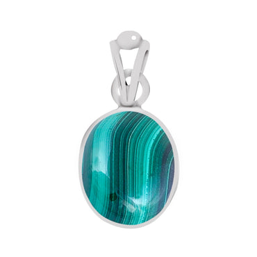 Certified Malachite (Dana Firang) Silver Pendant 3.9cts or 4.25ratti