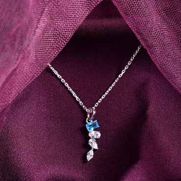 Silver diamante Pendant Chain Necklace