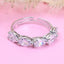CLARA Pure 925 Sterling Silver Pear Eternity Finger Ring with Adjustable Band 