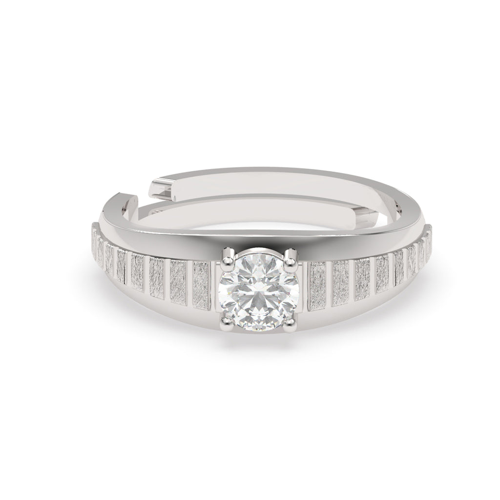 CLARA Real 925 Sterling Silver Step Band Ring 