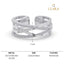 CLARA Pure 925 Sterling Silver Criss Cross Finger Ring 