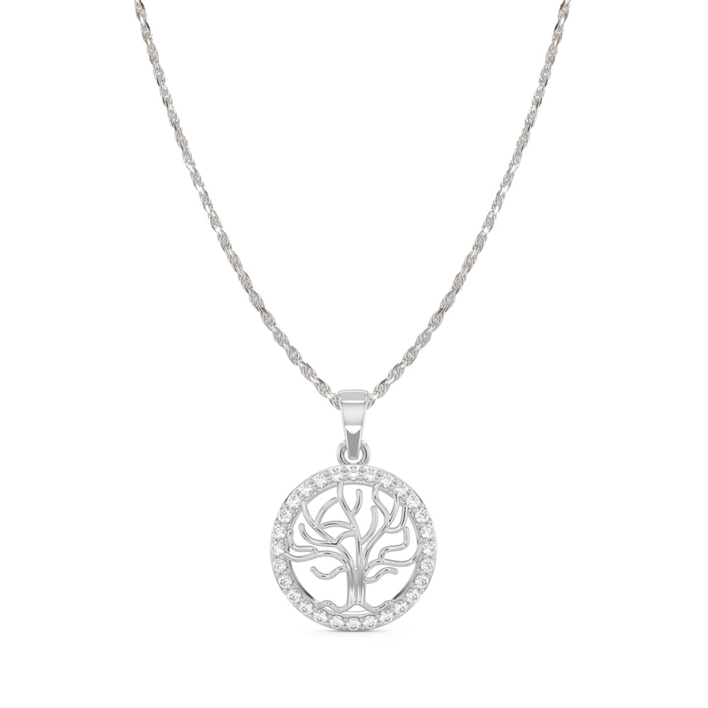 CLARA 925 Sterling Silver Tree of Life Pendant Chain Necklace 
