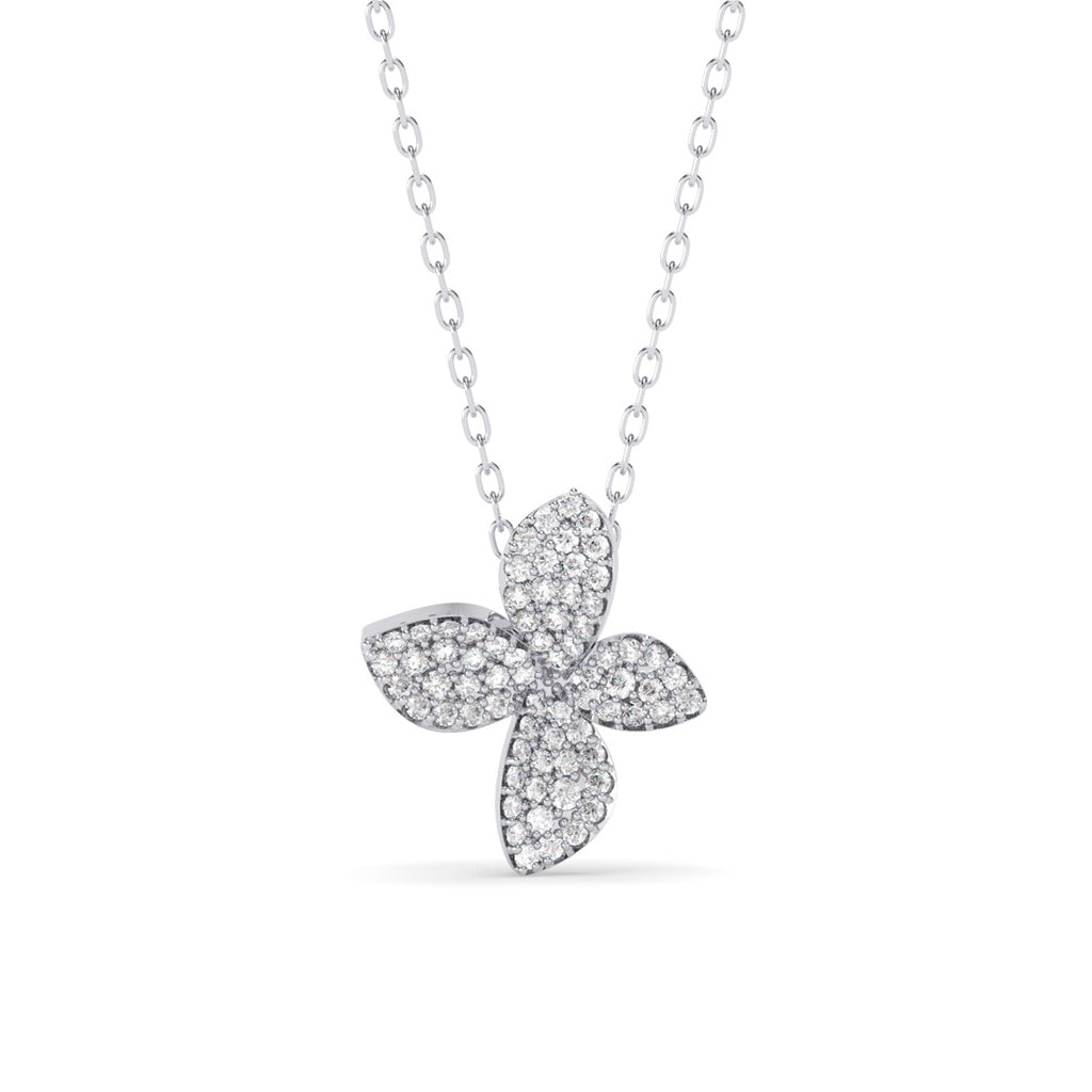Silver Floral Pendant Chain  