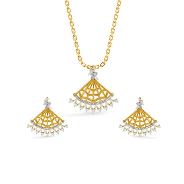 CLARA 925 Sterling Silver Irina Pendant Earring Chain Jewellery Set 