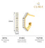 CLARA 925 Sterling Silver Hexa Hoop and Huggies Earrings 