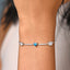 CLARA 925 Pure Silver Blue Heart Hand Bracelet