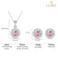 Silver Tove Pink Solitaire Jewellery Set