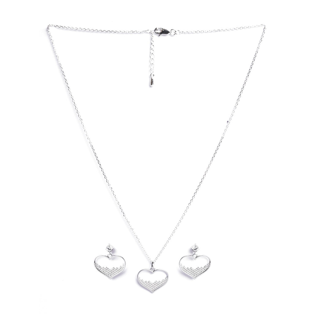 Silver Cuore Heart Jewellery Set