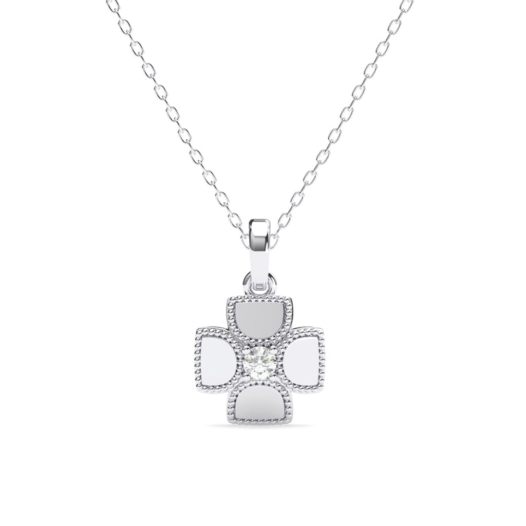Silver Dainty Clover Pendant Chain 