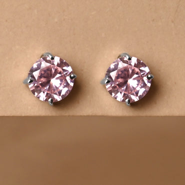 CLARA 925 Sterling Silver Pink Studs Earrings Gift for Kids Girls 