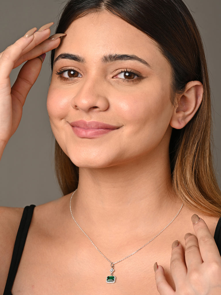 CLARA 925 Sterling Silver Bianca Pendant Chain Necklace 