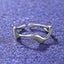 CLARA Pure 925 Sterling Silver Wave Finger Ring 