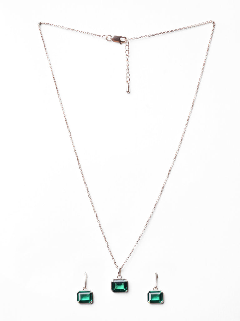 CLARA 925 Sterling Silver Celia Pendant Earring Chain Jewellery Set 