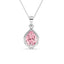 Silver Jino Pink Pear Solitaire Pendant Chain 