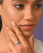 CLARA Pure 925 Sterling Silver Engagement Solitaire Finger Ring with Adjustable Band 