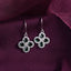 CLARA 925 Sterling Silver Green Flower Earrings 