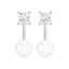 CLARA 925 Sterling Silver Pearl Separable Earrings | Rhodium Plated, Swiss Zirconia , Screw Back | Gift for Women & Girls