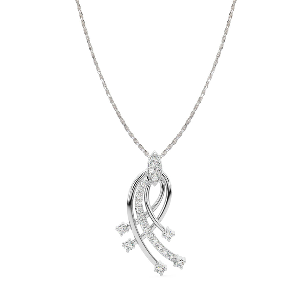 CLARA 925 Sterling Silver Iris Pendant Chain Necklace 