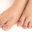 CLARA 925 Sterling Silver Tortoise Toe Rings Pair 