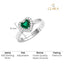 Silver Grethe Green Heart Solitaire Ring