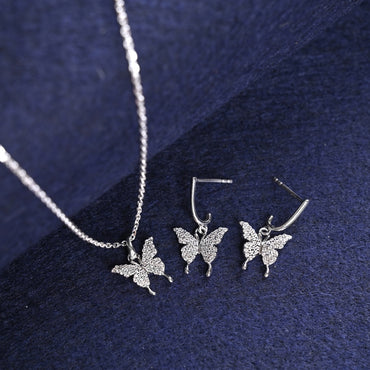 Silver Fia Butterfly Jewellery Set  